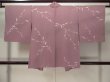 Photo2: M0628B Used Japanese womenPale Grayish Pink HAORI short jacket / Silk. Bamboo leaf   (Grade C) (2)