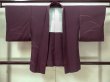 Photo1: M0628C Used Japanese women Dark Purple HAORI short jacket / Silk. Line,   (Grade C) (1)