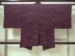Photo2: M0628C Used Japanese women Dark Purple HAORI short jacket / Silk. Line,   (Grade C) (2)