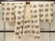 Photo1: M0628D Used Japanese women  Beige HAORI short jacket / Silk. MOMIJI maple leaf   (Grade C) (1)