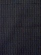 Photo5: M0704A Used Japanese men  Black HITOE unlined / Silk. Stripes   (Grade B) (5)