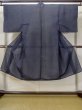 Photo1: M0704B Used Japanese men Dark Navy Blue Summer / Silk. Line   (Grade D) (1)