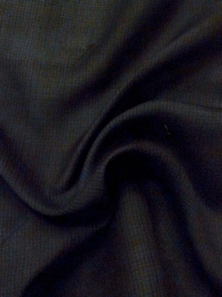 Photo10: M0704H Used Japanese men  Black Summer / Silk. Plaid Checks   (Grade D) (10)