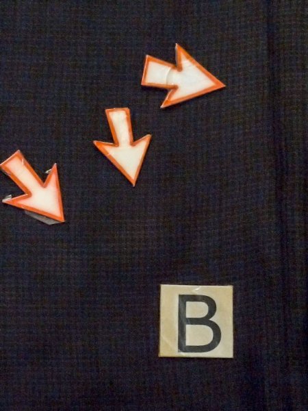 Photo13: M0704H Used Japanese men  Black Summer / Silk. Plaid Checks   (Grade D) (13)