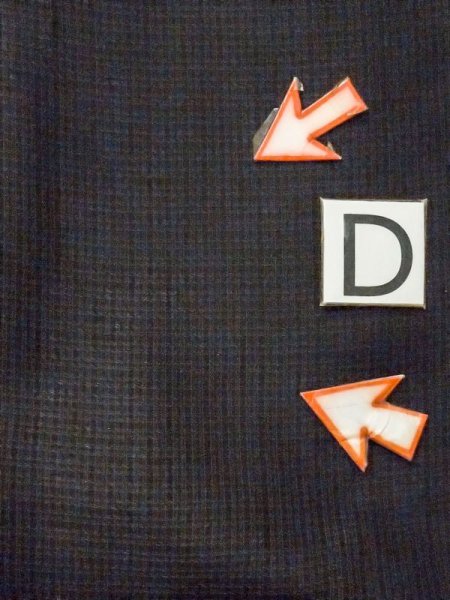 Photo15: M0704H Used Japanese men  Black Summer / Silk. Plaid Checks   (Grade D) (15)