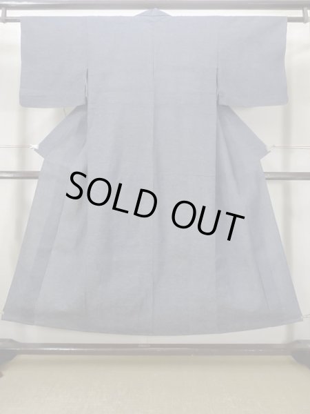 Photo1: M0704L Used Japanese women  Indigo Blue HITOE unlined / Linen. Line OJIYA-Chijimi  (Grade C) (1)