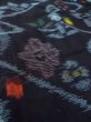 Photo10: M0704R Used Japanese women  Black HITOE unlined / Cotton. Flower,   (Grade C) (10)