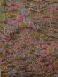 Photo4: M0704S Used Japanese women  Multi Color HITOE unlined / Wool. Flower,   (Grade D) (4)