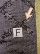 Photo19: M0704T Used Japanese women  Gray HITOE unlined / Silk. Leaf,   (Grade D) (19)