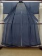 Photo2: M0704U Used Japanese women  Navy Blue HITOE unlined / Silk. Crane   (Grade D) (2)