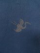 Photo5: M0704U Used Japanese women  Navy Blue HITOE unlined / Silk. Crane   (Grade D) (5)