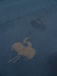 Photo8: M0704U Used Japanese women  Navy Blue HITOE unlined / Silk. Crane   (Grade D) (8)