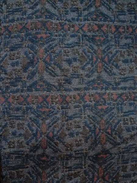 Photo3: Mint M0704V Used Japanese women  Multi Color HITOE unlined / Synthetic. Abstract pattern   (Grade A) (3)