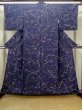 Photo1: Mint M0704X Used Japanese women  Navy Blue HITOE unlined / Synthetic. Abstract pattern   (Grade A+) (1)