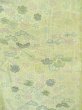 Photo3: M0704Z Used Japanese women Light Yellowish Green OSHIMA TSUMGI pongee / Silk. Flower,   (Grade C) (3)