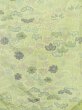 Photo5: M0704Z Used Japanese women Light Yellowish Green OSHIMA TSUMGI pongee / Silk. Flower,   (Grade C) (5)