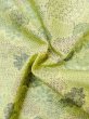 Photo11: M0704Z Used Japanese women Light Yellowish Green OSHIMA TSUMGI pongee / Silk. Flower,   (Grade C) (11)