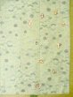 Photo16: M0704Z Used Japanese women Light Yellowish Green OSHIMA TSUMGI pongee / Silk. Flower,   (Grade C) (16)