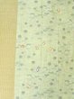 Photo19: M0704Z Used Japanese women Light Yellowish Green OSHIMA TSUMGI pongee / Silk. Flower,   (Grade C) (19)