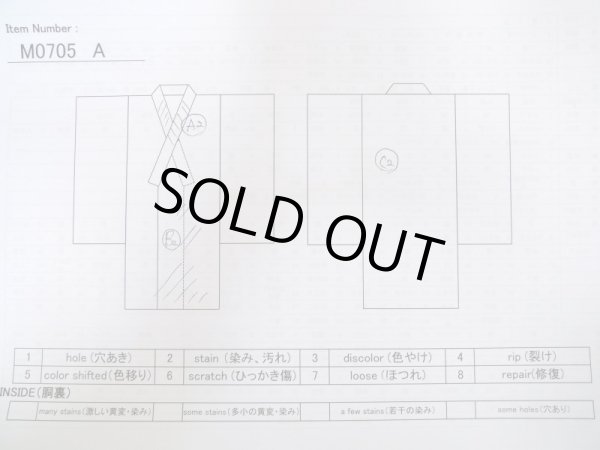 Photo14: M0705A Used Japanese women Light Gray HITOE unlined / Silk. Hemp leaf   (Grade C) (14)