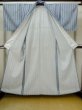 Photo2: M0705B Used Japanese women Grayish Blue HITOE unlined / Wool. Flower,   (Grade D) (2)