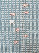 Photo12: M0705B Used Japanese women Grayish Blue HITOE unlined / Wool. Flower,   (Grade D) (12)