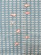 Photo12: M0705B Used Japanese women Grayish Blue HITOE unlined / Wool. Flower,   (Grade D) (12)