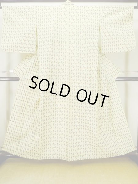 Photo1: M0705C Used Japanese women  Yellow HITOE unlined / Synthetic. Flower,   (Grade C) (1)