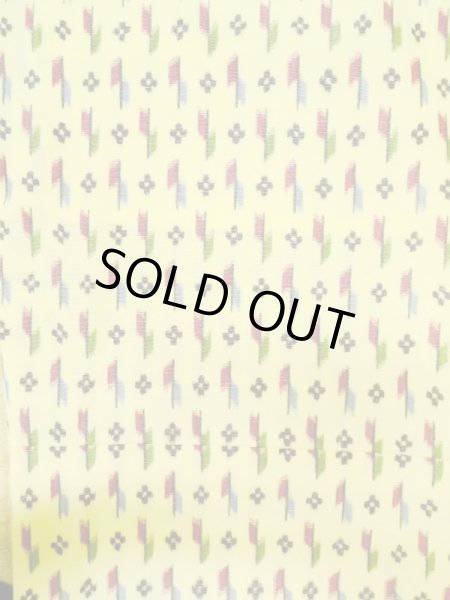 Photo3: M0705C Used Japanese women  Yellow HITOE unlined / Synthetic. Flower,   (Grade C) (3)