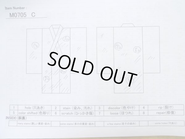 Photo14: M0705C Used Japanese women  Yellow HITOE unlined / Synthetic. Flower,   (Grade C) (14)