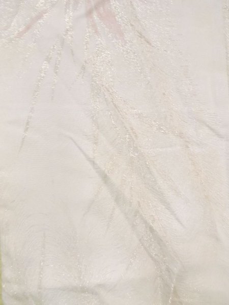 Photo4: M0705D Used Japanese women Pale Pink ORI woven / Silk. Tall grass,   (Grade D) (4)