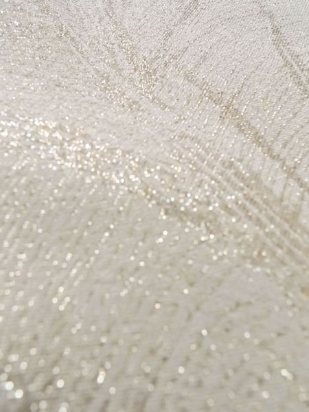 Photo12: M0705D Used Japanese women Pale Pink ORI woven / Silk. Tall grass,   (Grade D) (12)