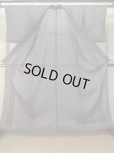 Photo2: M0712A Used Japanese women Grayish Dark Red HITOE unlined / Wool. Stripes,   (Grade B) (2)