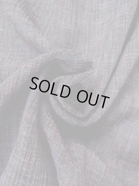 Photo10: M0712A Used Japanese women Grayish Dark Red HITOE unlined / Wool. Stripes,   (Grade B) (10)