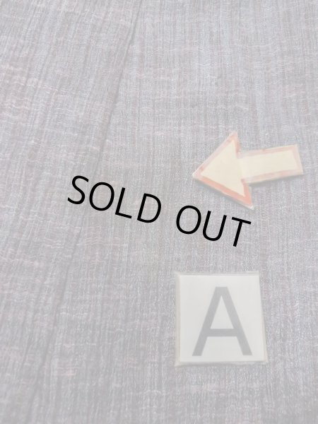 Photo12: M0712A Used Japanese women Grayish Dark Red HITOE unlined / Wool. Stripes,   (Grade B) (12)