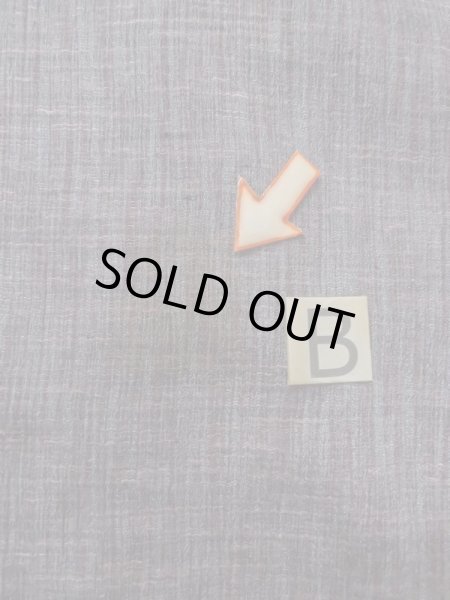 Photo13: M0712A Used Japanese women Grayish Dark Red HITOE unlined / Wool. Stripes,   (Grade B) (13)