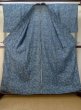 Photo2: M0712D Used Japanese women Grayish Light Blue HITOE unlined / Wool. Flower   (Grade D) (2)