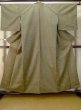 Photo1: M0712G Used Japanese womenDark Vivid Yellowish Green HITOE unlined / Wool. Plaid Checks,   (Grade D) (1)
