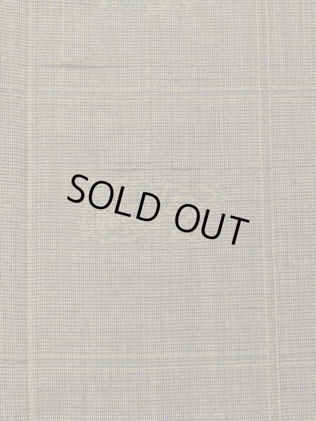 Photo4: M0712G Used Japanese womenDark Vivid Yellowish Green HITOE unlined / Wool. Plaid Checks,   (Grade D) (4)