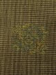 Photo5: M0712G Used Japanese womenDark Vivid Yellowish Green HITOE unlined / Wool. Plaid Checks,   (Grade D) (5)