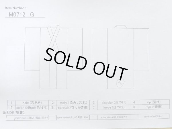 Photo12: M0712G Used Japanese womenDark Vivid Yellowish Green HITOE unlined / Wool. Plaid Checks,   (Grade D) (12)