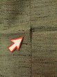 Photo19: M0712I Used Japanese womenDark Grayish Green HITOE unlined / Wool. Stripes,   (Grade D) (19)