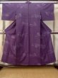 Photo1: M0712L Used Japanese women  Purple HITOE unlined / Wool. Wave   (Grade D) (1)
