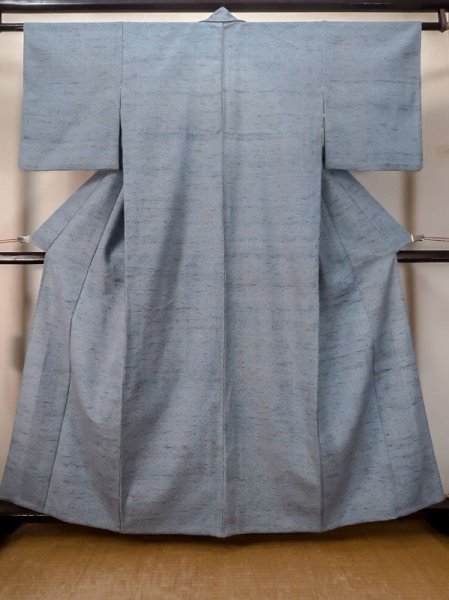 Photo1: M0712M Used Japanese womenPale Light Blue HITOE unlined / Wool. Iris,   (Grade D) (1)