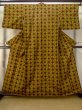 Photo1: Mint M0712O Used Japanese women Dark Yellow HITOE unlined / Wool. Geometrical pattern   (Grade A) (1)