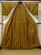 Photo2: Mint M0712O Used Japanese women Dark Yellow HITOE unlined / Wool. Geometrical pattern   (Grade A) (2)