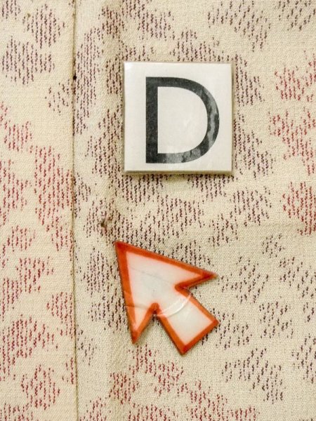 Photo15: M0712P Used Japanese women  Ivory HITOE unlined / Wool. Geometrical pattern,   (Grade D) (15)