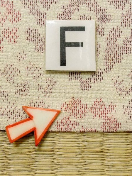 Photo17: M0712P Used Japanese women  Ivory HITOE unlined / Wool. Geometrical pattern,   (Grade D) (17)