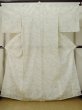 Photo1: M0712Q Used Japanese women  Ivory HITOE unlined / Wool. Flower,   (Grade D) (1)