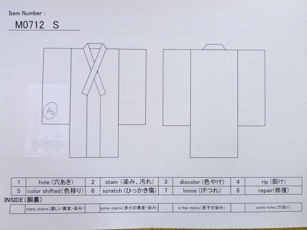 Photo10: M0712S Used Japanese women  Coral HITOE unlined / Wool. Flower   (Grade B) (10)
